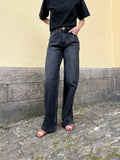 Wide Denim Jeans, Mørkegrå