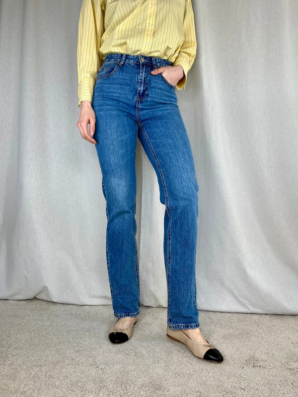 Highwaist Jeans, Blå